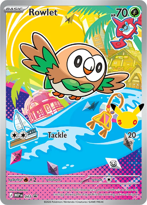 Rowlet MEP 043 First Partner Illustration Collection Card
